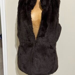 Banana Republic Dark Brown Faux Fur Vest